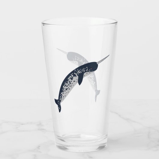 Happy Narwhal Glass Glas (Achterkant)