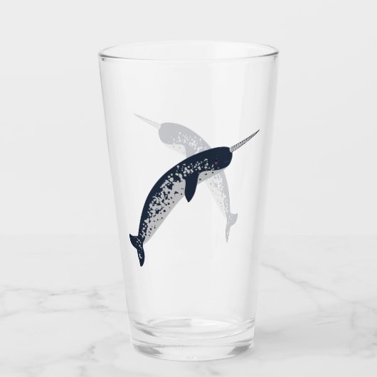 Happy Narwhal Glass Glas (Voorkant)
