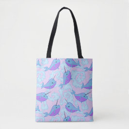 Happy Narwhal Pattern Bag Tote Bag