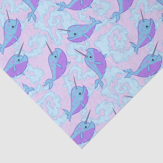 Happy Narwhal Pattern-document Tissuepapier (Detail)