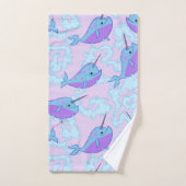Happy Narwhal Pattern Hand Towel Handdoeken (Handdoek)