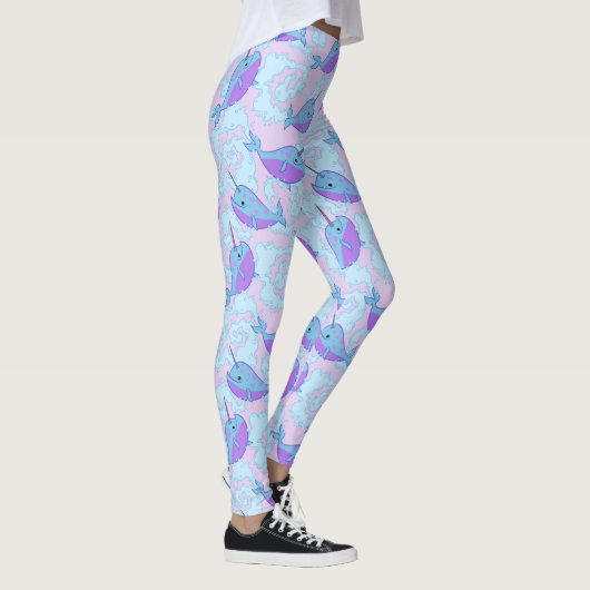 Happy Narwhal Pattern Leggings (Rechts)