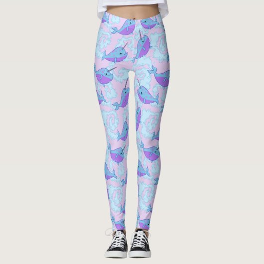 Happy Narwhal Pattern Leggings (Voorkant)