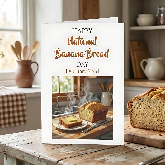 Happy National Banana Bread Day | Feb 23rd Kaart