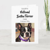 Happy National Boston Terrier Day | Feb 19th Kaart (Voorkant)