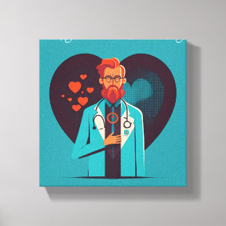 Happy National Doctor Day - Canvas Afdruk
