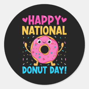 Happy National Donuts Day Baking Baker Ronde Sticker