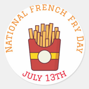 Happy National French Fry Day July 13th Ronde Sticker