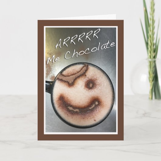 Happy National Hot Cocoa Day met Pirate Foam Face Kaart (Voorkant)