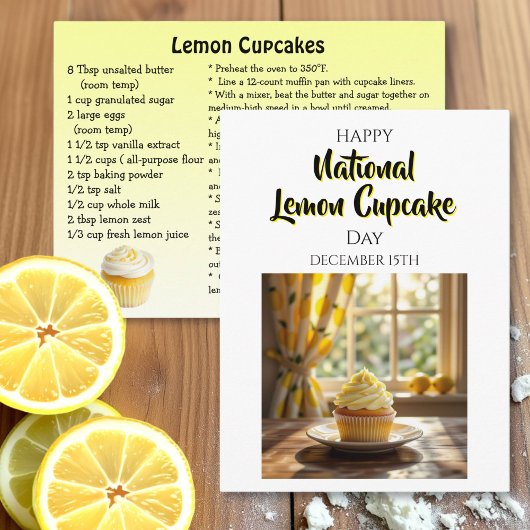 Happy National Lemon Cupcake Day | December 15th Briefkaart