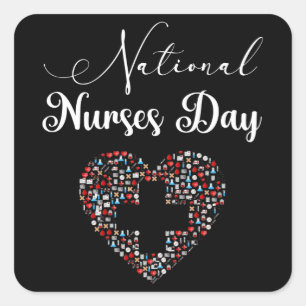 Happy National Nurses Day - 12 mei 2021 Vierkante Sticker
