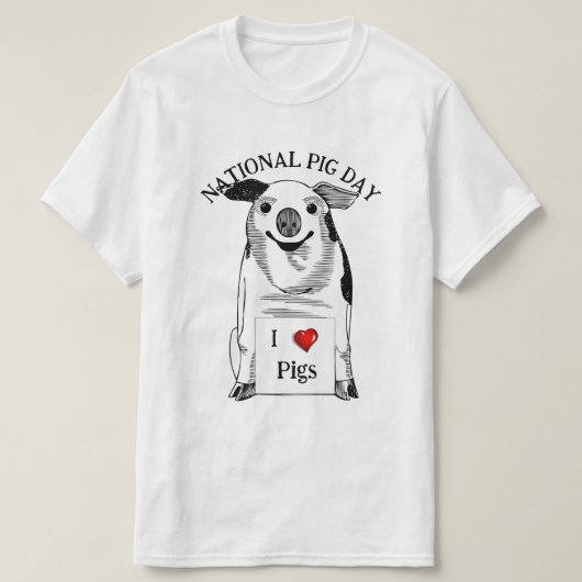 Happy National Pig Day T-shirt (Design voorkant)
