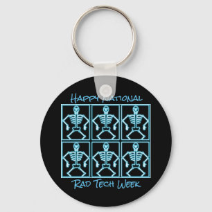 "Happy National Rad Tech Week" met skeletten Sleutelhanger
