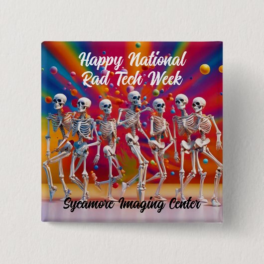 Happy National Rad Tech Week Vierkante Button 5,1 Cm (Voorkant)