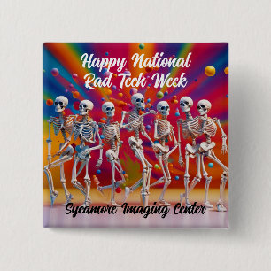 Happy National Rad Tech Week Vierkante Button 5,1 Cm
