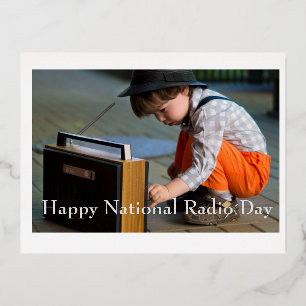 Happy National Radio Day Folie Feestdagen Briefkaart