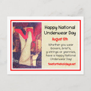 Happy National Underwear Day op 6 augustus Briefkaart
