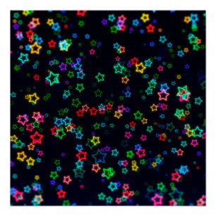 Happy Neon Star Perfect Poster