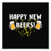 Happy New Beers Funny Happy Nieuwjaar 2023 Foto Afdruk (Voorkant)