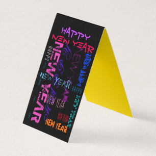 Happy New Custom Year Pop Colors vouwde tent C Visitekaartjes