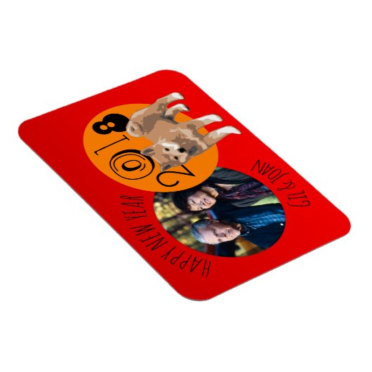 Happy New Dog Year 2018 lijst Photo Magnet Magneet (Rechterzijde)