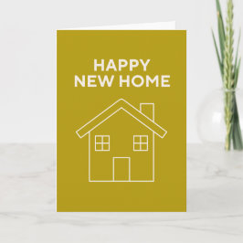 Happy New Home Card - Mustard background Kaart