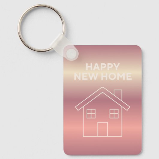 Happy New Home Card - Pink Gradient  Sleutelhanger (Voorkant)