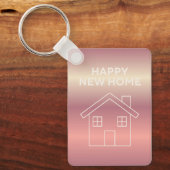 Happy New Home Card - Pink Gradient  Sleutelhanger (Voorkant)