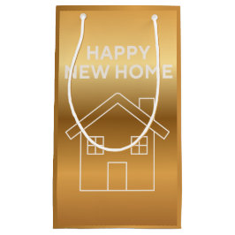 Happy New Home - Gold Gradient background  Klein Cadeauzakje