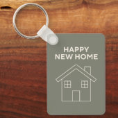 Happy New Home Key Ring - Warm eucalyptus Sleutelhanger (Voorkant)