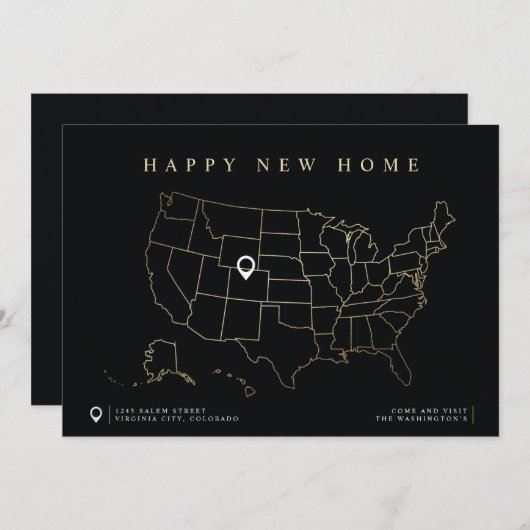 Happy New Home Moving Aankondiging (Voorkant / Achterkant)