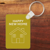 Happy New Home - Mustard background Key ring Sleutelhanger (Achterkant)