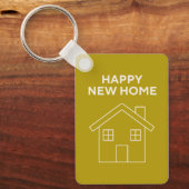 Happy New Home - Mustard background Key ring Sleutelhanger (Voorkant)