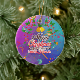 Happy New Near Keramisch Ornament