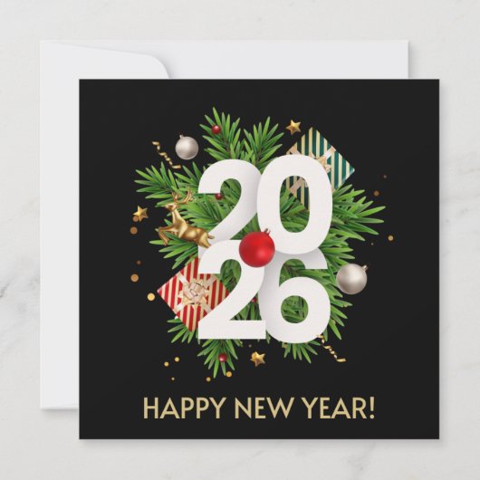 Happy New Year2026 Kaart (Achterkant)