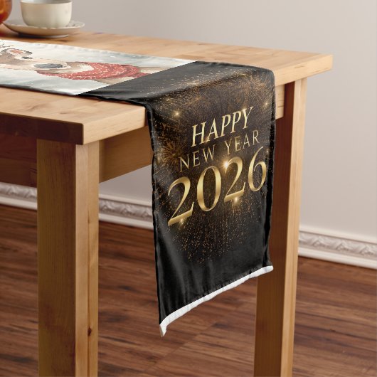 Happy New Year 16" X 108" Table Runner Lange Tafelloper (Voorbeeld)