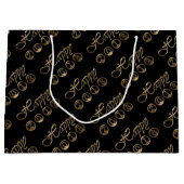 Happy New Year 2018 Elegant Black Gold Typografie Large Cadeautasje (Voorkant)