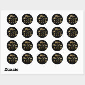 Happy New Year 2019 Black and Gold Script Ronde Sticker (Vel)
