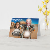 Happy New Year 2021, Biden & Harris Bikers Kaart (Gele Bloem)