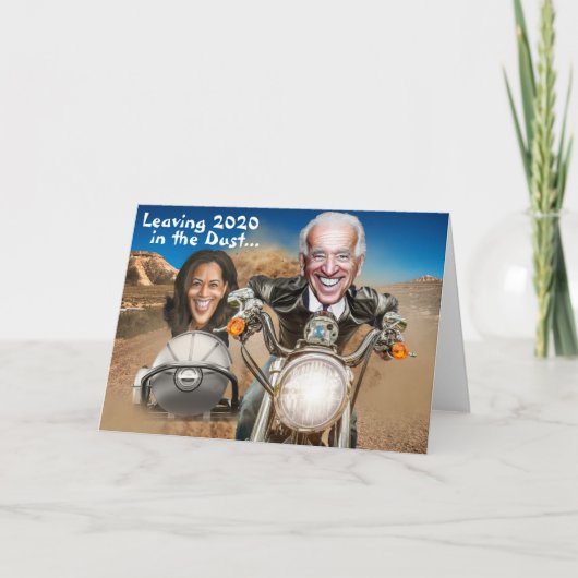 Happy New Year 2021, Biden & Harris Bikers Kaart (Voorkant)