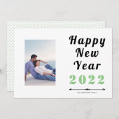 Happy New Year 2021 bold typography sage foto Feestdagenkaart (Voorkant / Achterkant)