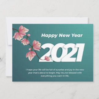 Happy New Year 2021 Celebrate Wishes Card Bedankkaart