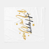 Happy New Year 2022 Design met Glittered Letter Fleece Deken (Voorkant (Horizontaal))