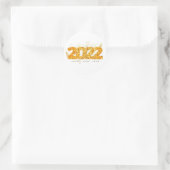 Happy New Year 2022 Design met Glittered Number Ronde Sticker (Tas)