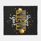 Happy New Year 2022 Design with Light Bulb Letter Fleece Deken (Voorkant (Horizontaal))