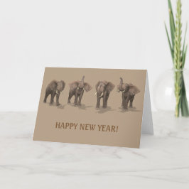 Happy New Year 2022 Elephants Feestdagen Kaart
