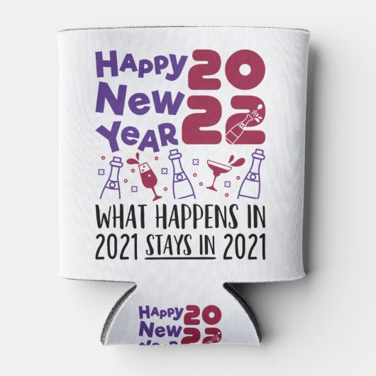 Happy New Year 2022 Goodbye 2021 Funny Blikjeskoeler (Voorkant)