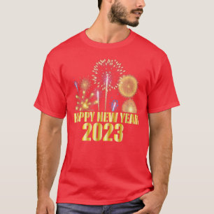 Happy New Year 2023 Fireworks Welcome 2023 Celebra T-shirt