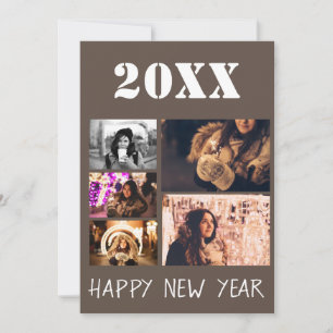 Happy New Year 2023 Greetings 5 Photo Collage Feestdagenkaart