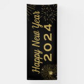 Happy New Year 2025 feestbanner Spandoek (Verticaal)